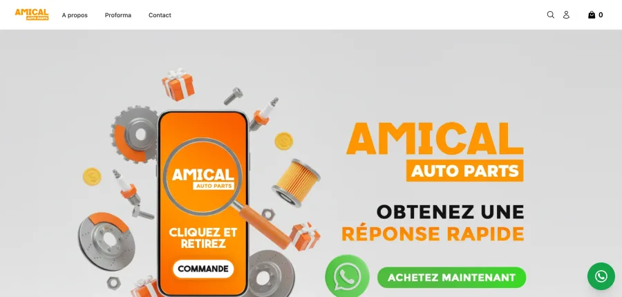 Tienda online Amical Auto Parts creada con StoreLink