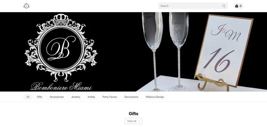 Bomboniere Miami online store built with Store.link