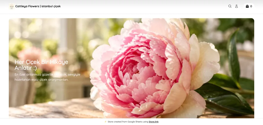 Tienda online Cattleya Flowers creada con StoreLink