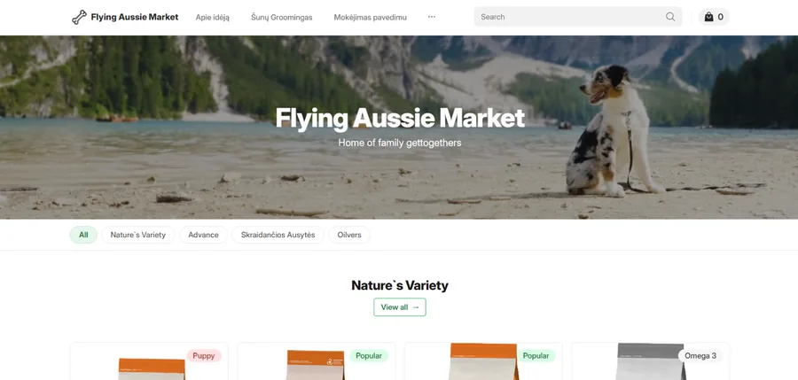 Flying Aussie Market online store built with Store.link