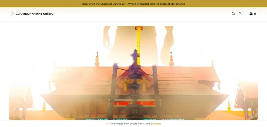 Tienda online Guruvayur Krishna Gallery creada con StoreLink