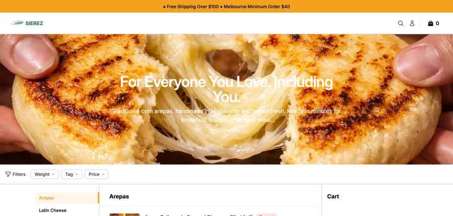 Tienda online SIEREZ creada con StoreLink