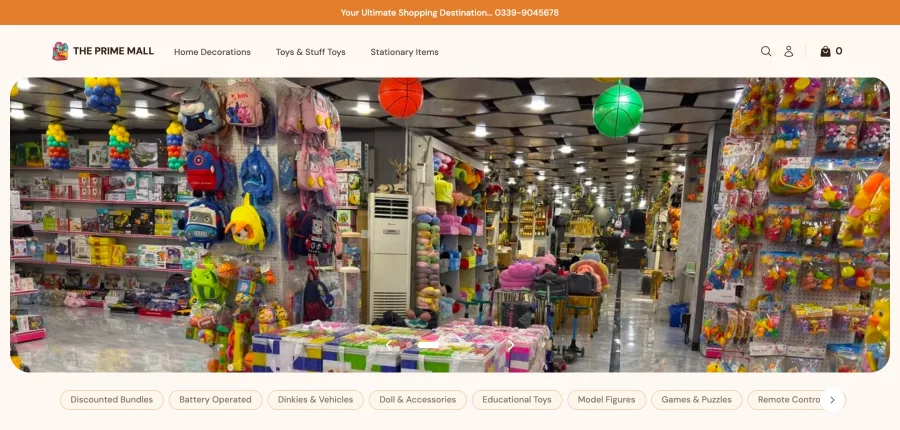 Tienda online THE PRIME MALL creada con StoreLink