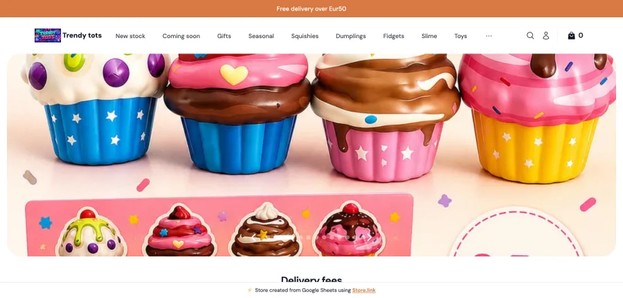 Tienda online Trendy tots creada con StoreLink
