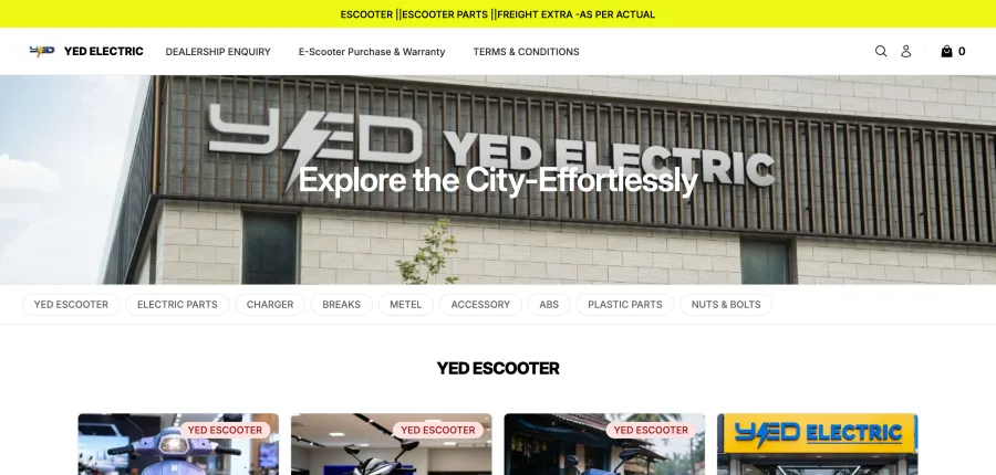 Tienda online YED Electric creada con StoreLink